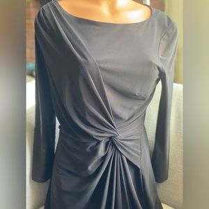 LAUREN Ralph Lauren Little  Black Dress Twist Front Jersey Knit 3/4 Sleeve Lined